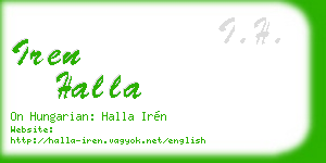 iren halla business card